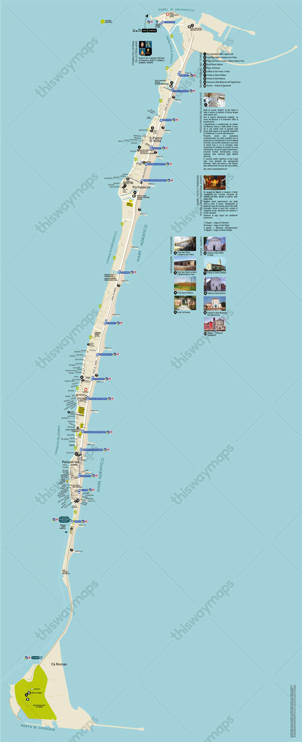 Mappa di dell'Isola di Pellestrina zoom