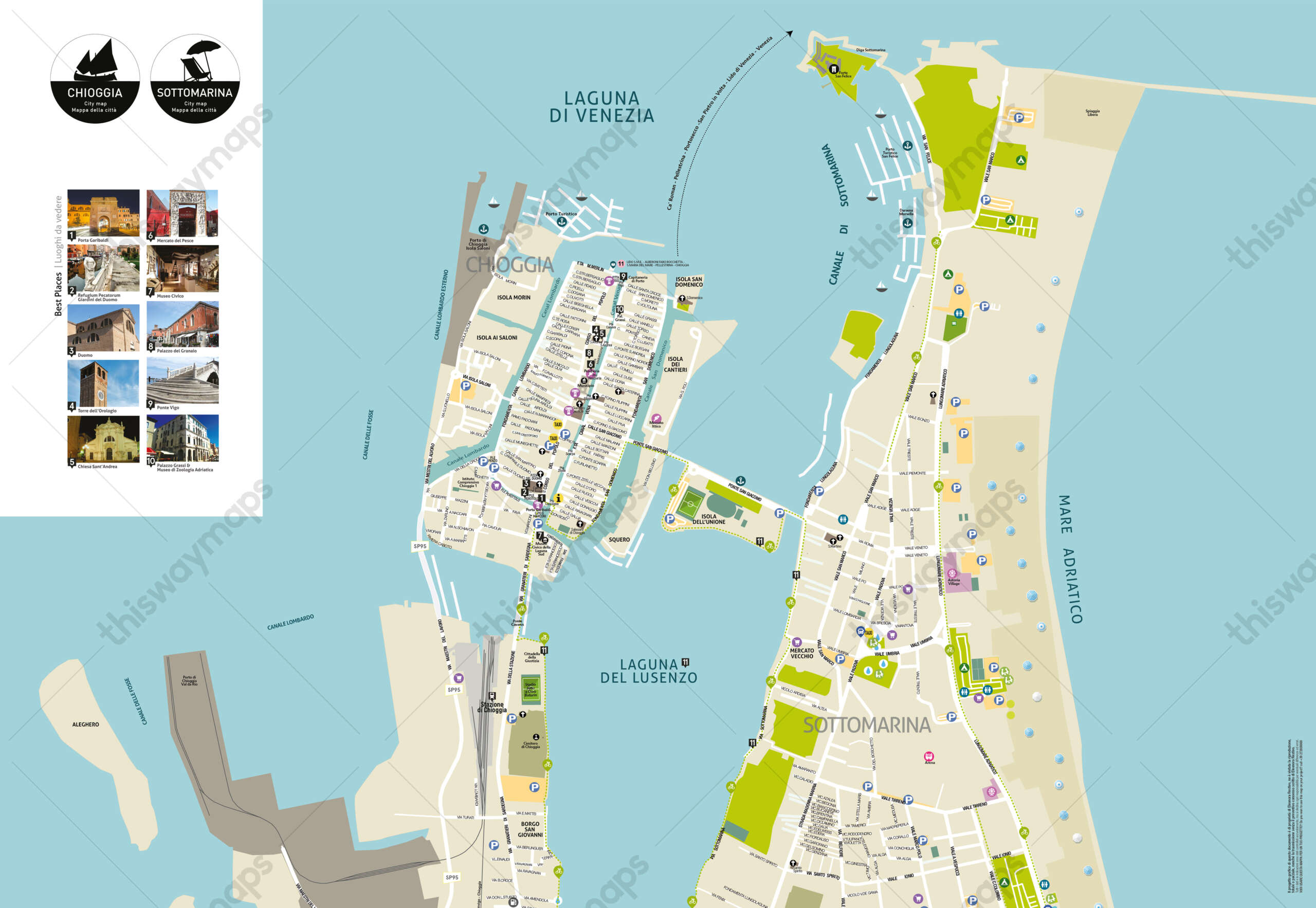 Mappa di Chioggia e Sottomarina Mappe personalizzate per strutture ricettive