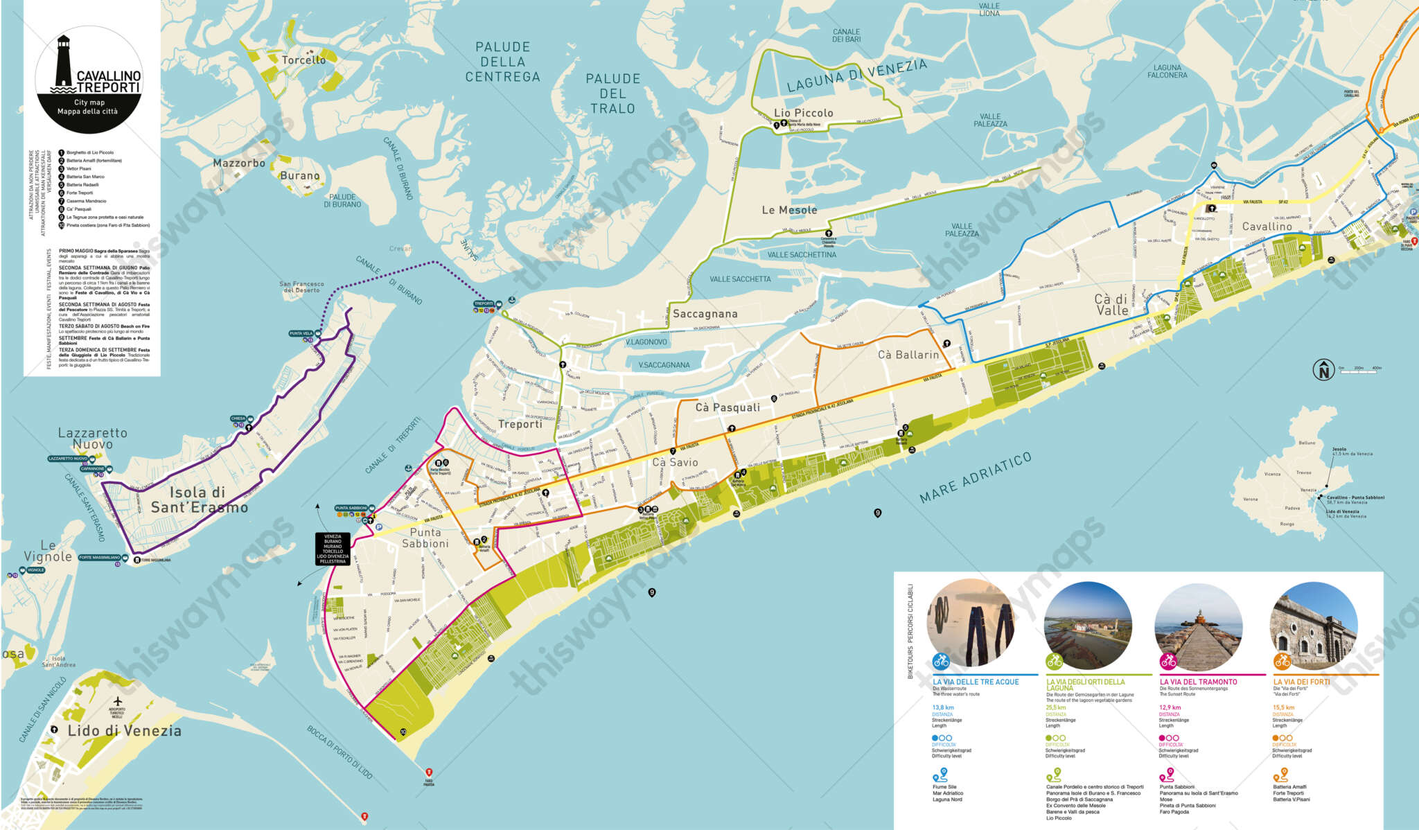 Mappa di Cavallino-Treporti - thiswaymaps mappe personalizzate e vettoriali