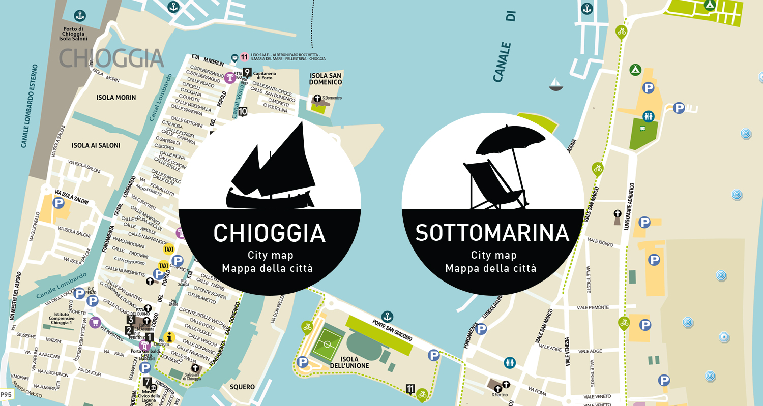 Mappa di Chioggia e Sottomarina Mappe personalizzate per strutture ricettive