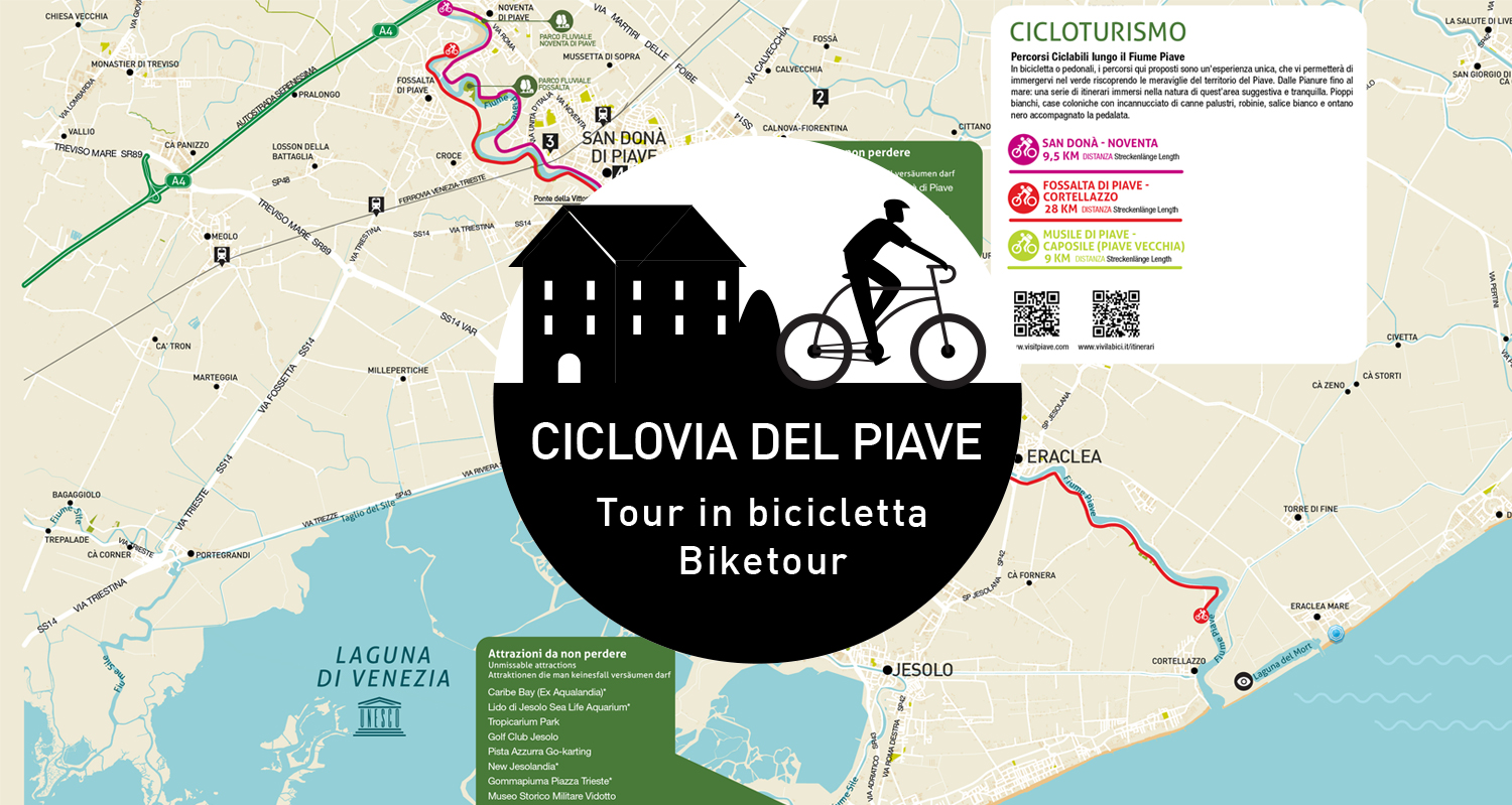 Mappa Ciclovia del Piave Mappe personalizzate per strutture ricettive