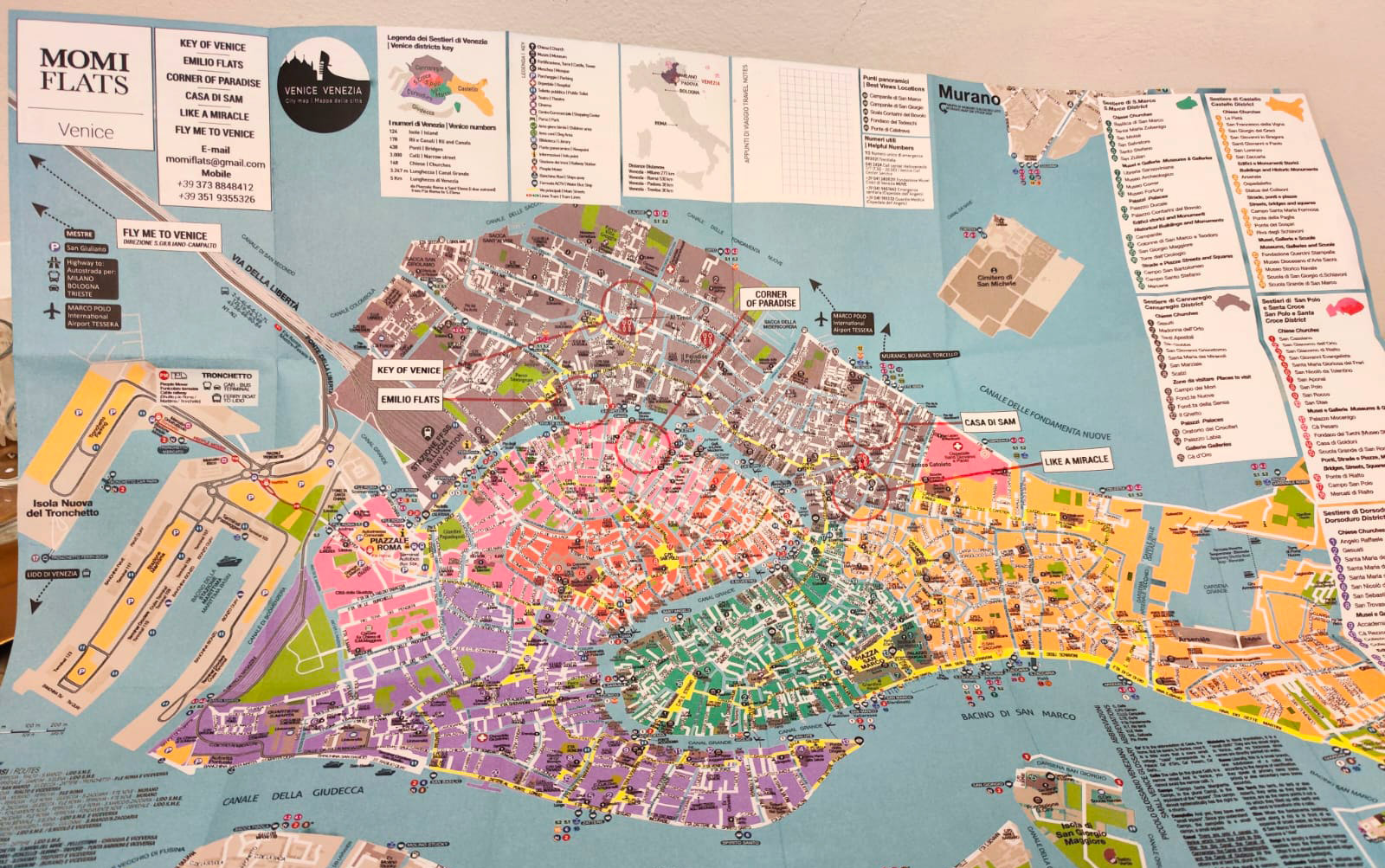 Mappa classica thiswaymaps per momi flats appartamenti venezia