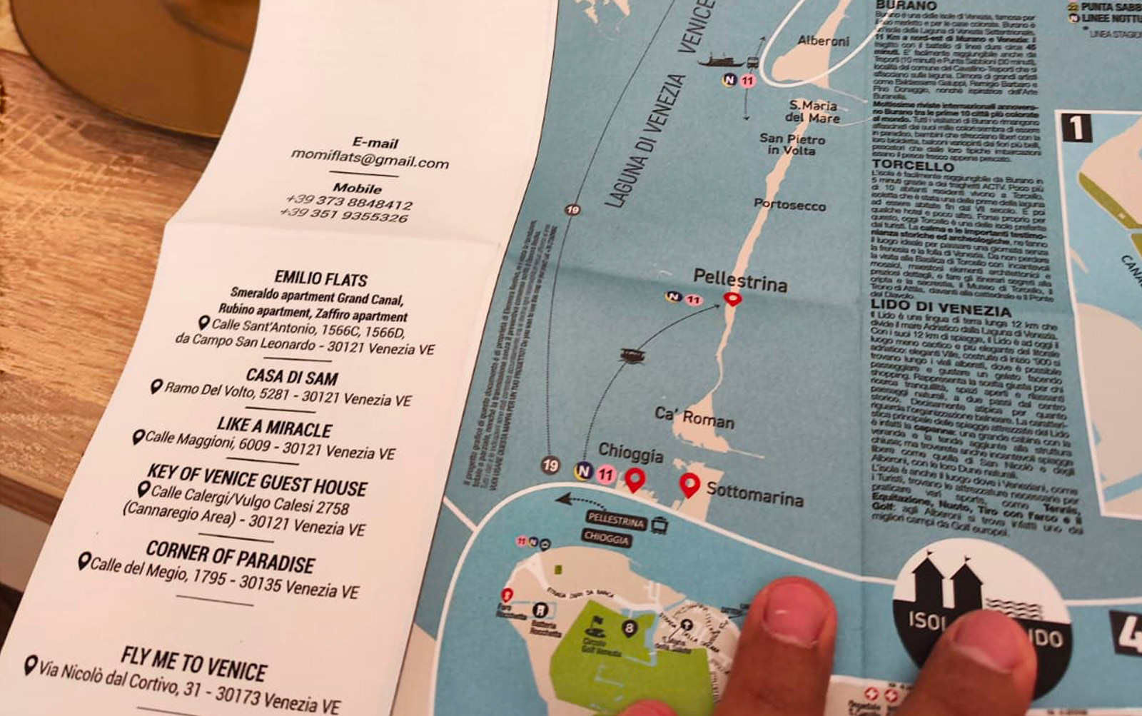 Mappa classica thiswaymaps per momi flats appartamenti venezia